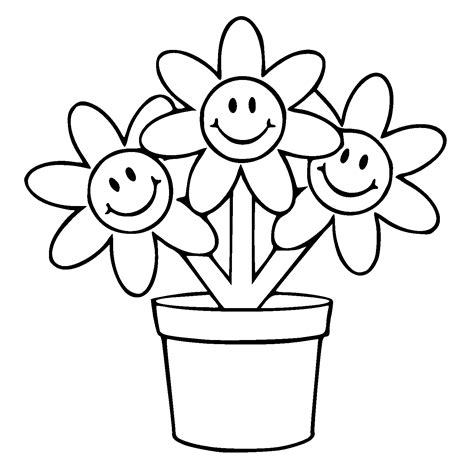 flowers   pot coloring pages coloring home