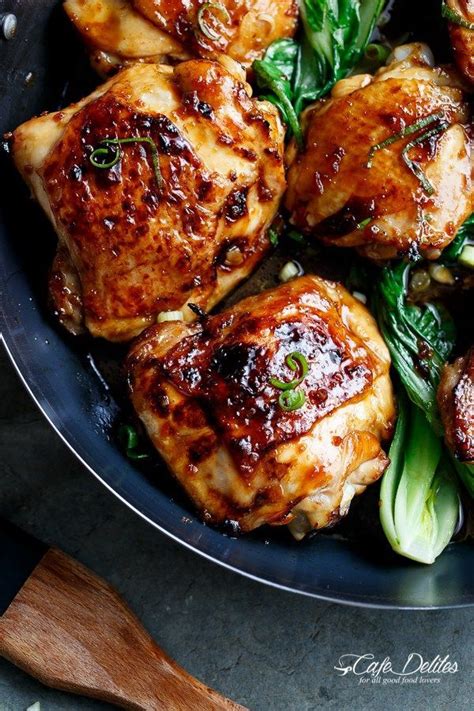 roasted asian glazed chicken thighs chicken