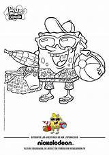 Coloring Spongebob Pages Beach Bob Printable La Plage Color Ukulele Squarepants éponge Eponge Kids Print Online sketch template
