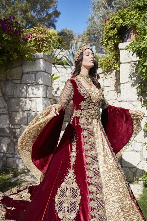 ottoman red kaftan set turkish traditional clothes kaftan