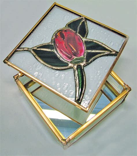Free Stained Glass Pattern 3091 Fused Component Box P3091