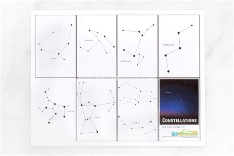 constellation printables min book  constellations space