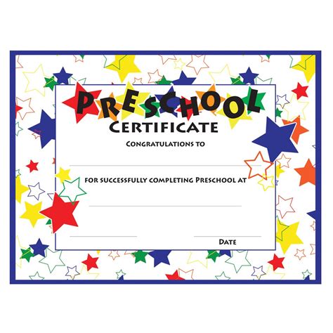 preschool certificate templates