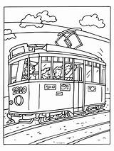 Kleurplaten Tram Kleurplaat Oude Vervoer Tramway Trams Tekeningen Tekening Kinderen Abstracte Met Coloriages sketch template