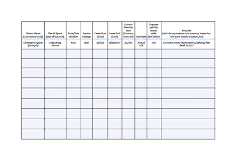 rent roll template   common stereotypes