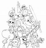 Smash Bros Super Coloring Pages Printable Brawl Brothers Colouring Mario Print Characters Bralw Book Clipart Sketch Popular Sketchite Search Kids sketch template