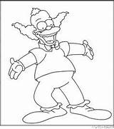 Coloring Pages Clown Krusty Simpsons Printable Kids Bart sketch template