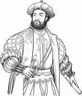 Vasco Gama Colorir Desenhos Colorironline Portrait sketch template