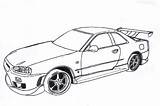 Skyline Nissan Gtr Coloring Drawing Fast Furious Pages Car Toyota R34 Colouring Supra Print Gt Easy Drawings Draw Color Printable sketch template