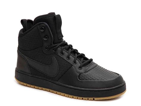 behave  attendance nike black leather high tops competitors bang wrench