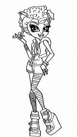 Monster High Pages Coloring Wolf Howleen Online Girls Getdrawings Posing sketch template