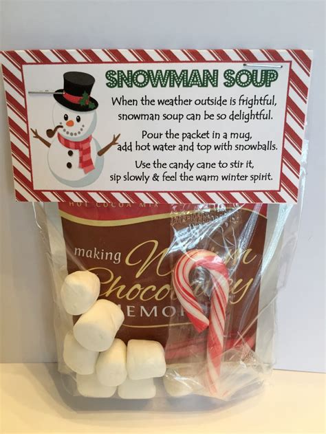snowman soup treat bag topper winter birthday favors