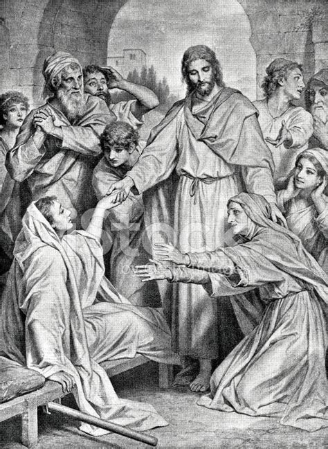 jesus raises  widows son stock photo royalty  freeimages