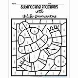 Subtracting Fractions Denominators Unlike Number Color Theme Winter Rebecca Ready Resources sketch template