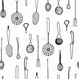 Forks Utensils Ware Spoons Sketch sketch template