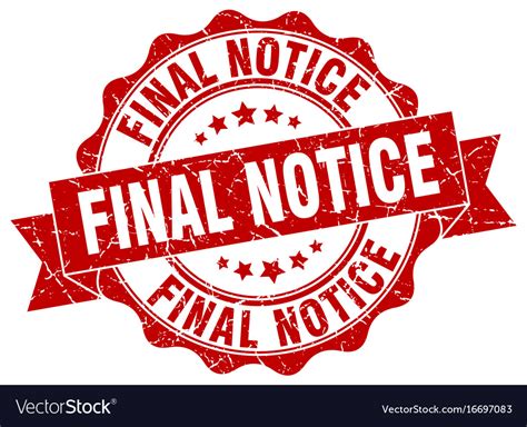 final notice stamp sign seal royalty  vector image