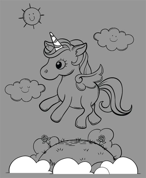 unicorn coloring book pages etsy