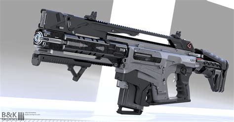 artstation assault rifle concept gregor kopka sci fi weapons weapon