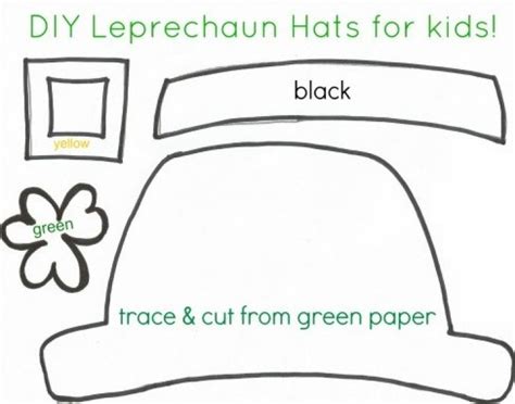 st patricks day crafts  kids  printable leprechaun hat pattern