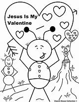 Valentine Coloring Pages Christian Printable Jesus Sunday School Religious Church Kids Sheets Ant Valentines Color Saint Children Churchhousecollection Collection House sketch template