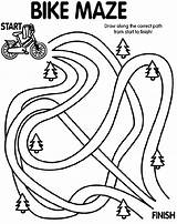Maze Bike Coloring Pages Safety Kids Printable Crayola Mazes Bicycle Crafts Preschool Activity Sheet Activities Craft Print Path Motorcycle Helmet sketch template