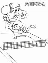 Coloring Pages Tennis Table Pong Ping Shera Playing Printable Racket Getdrawings Getcolorings Court sketch template