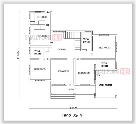 kerala model  bedroom single floor house plans total  house plans   sqft small