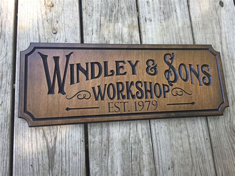buy hand crafted work shop sign custom  sign   order  meramec valley woodworks