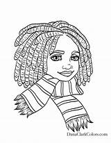 Coloring African Pages American Kids Hair Girl History Printable Woman Traffic Drawing Light Month Culture Color Afro Crazy Girls Adult sketch template