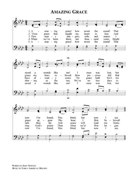 amazing grace hymns christian songs pd sheet  pinterest