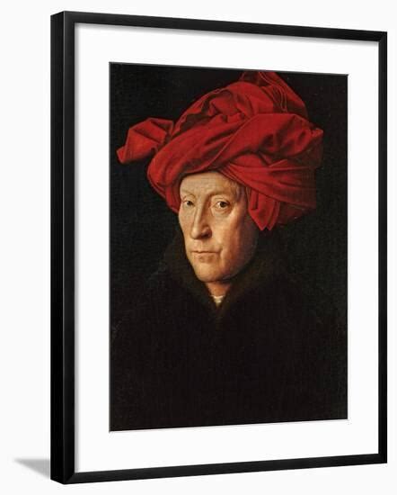 man   red turban  portrait  jan van eyck  giclee print jan van eyck artcom