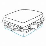 Sandwich Draw Drawing Easy Outline Step Line Each Meat Easydrawingguides sketch template