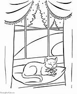 Coloring Pages Christmas Cat Animals Colouring Cats Nap Printable Raisingourkids Animal Fun Print Window Dogs Winter Kids Printing Help Printables sketch template