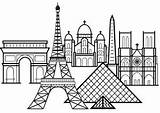 Paris Eiffel Colorare Monuments Dame Erwachsene Louvre Malbuch Adulti Colorier Coloriages Triomphe Justcolor Pyramid Célèbres Torre Pyramide Cathédrale Francese Natale sketch template