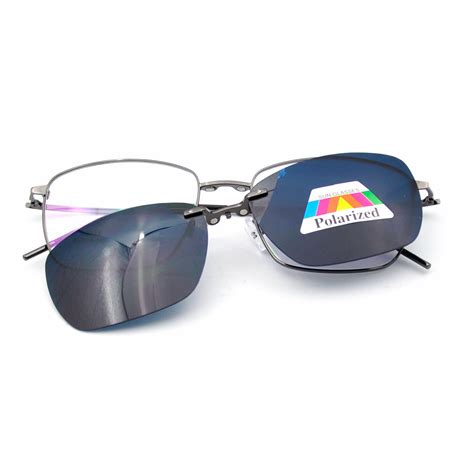 Mens Polarized Magnetic Clip On Sunglasses Glasses Frame Rx Retro