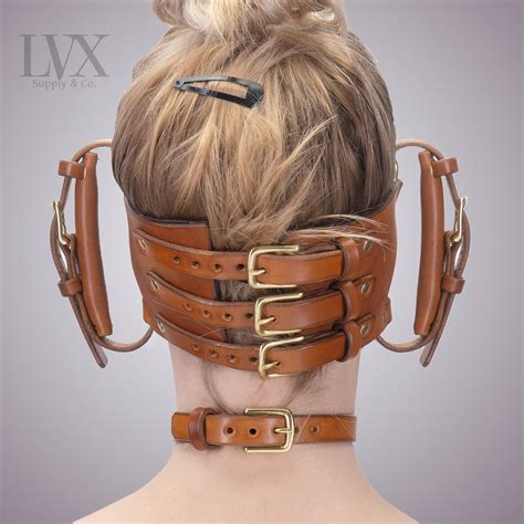 Face Fck Harness Bdsm Head Harness Leather Bondage Etsy Polska