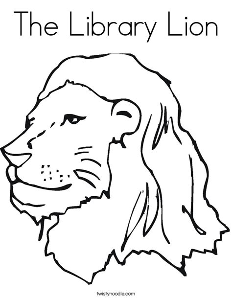 library lion coloring page twisty noodle