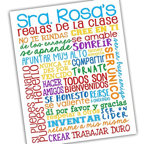 teacher t personalized spanish classroom rules for