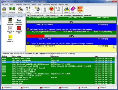 multi dnc software machine communications control spectrum cnc technologies