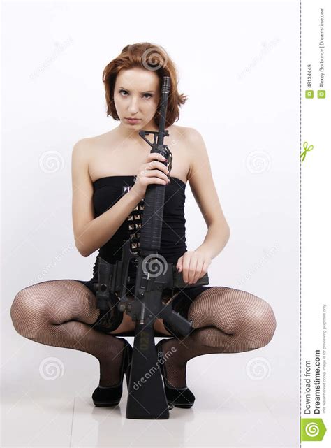 girl and gun stock image image of police pivot arms