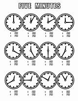 Minutes Coloring Pages Five Time Clock Worksheets Para Telling Supercoloring Salvo Printable Many Color sketch template