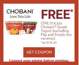 oz chobani yogurt coupon  crave freebies