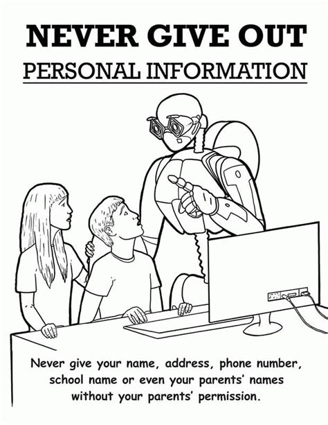 internet safety coloring page coloring home