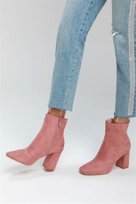 stylish blush boots vegan suede booties high heel booties lulus