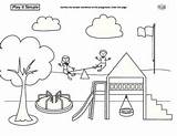 Playground Kindergarten Stick sketch template