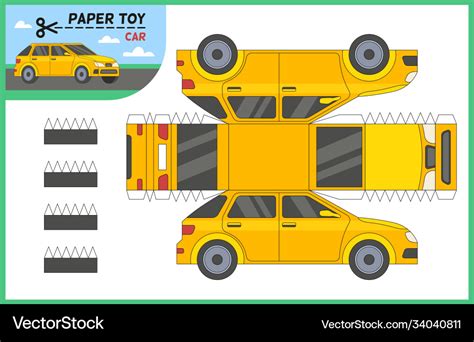 car paper cut toy create  vehicle royalty  vector