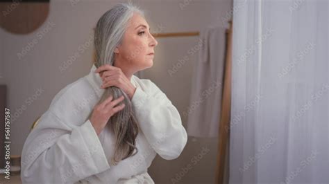 Disease Hair Lose Problem Caucasian Old Senior Mature 60s Woman 50s