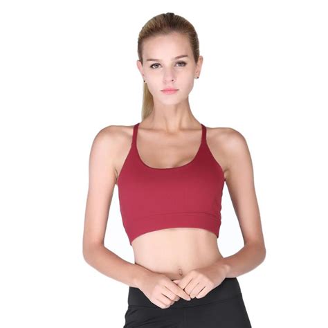 sexy women cross design sports bra push up shockproof fitness yoga gym