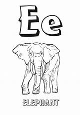Coloring Elephant Letter Upper Lower Case Pages sketch template