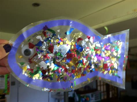 rainbow fish sun catcher  preschool fish theme rainbow fish